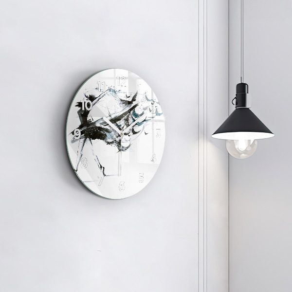 Round glass wall clock Woman dancing ballet