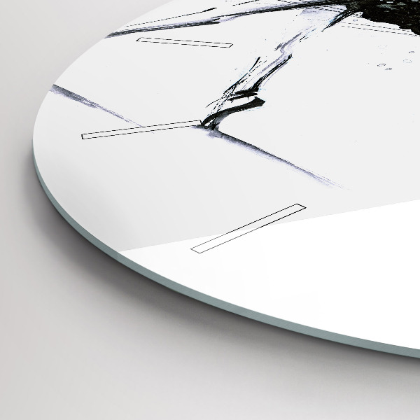 Round glass wall clock Woman dancing ballet