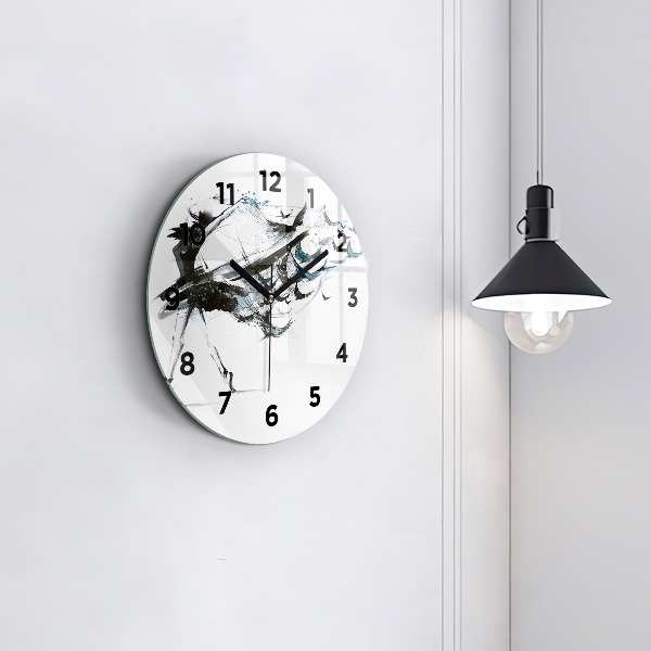Round glass wall clock Woman dancing ballet