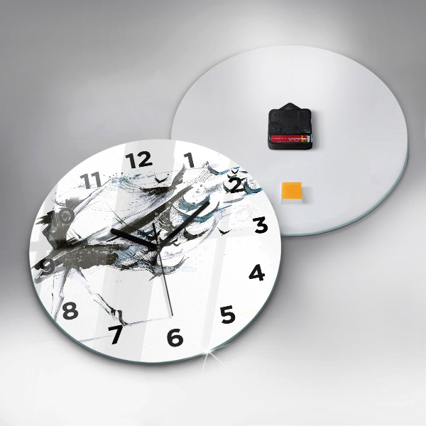 Round glass wall clock Woman dancing ballet