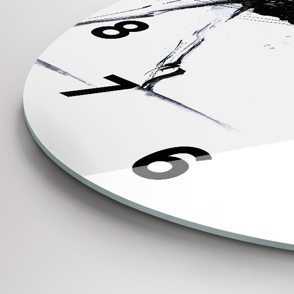 Round glass wall clock Woman dancing ballet