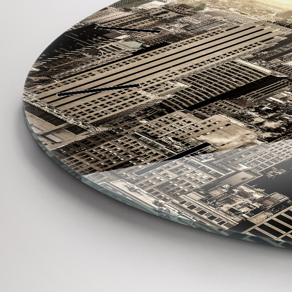 Round glass wall clock Skyscraper in New York
