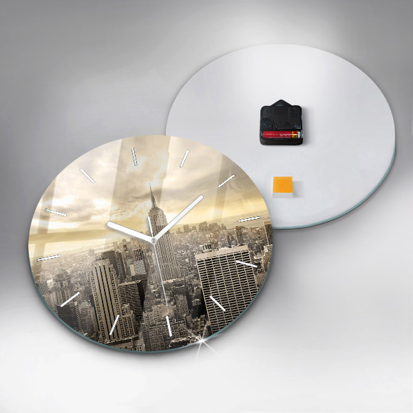 Round glass wall clock Skyscraper in New York