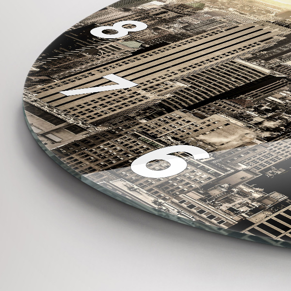 Round glass wall clock Skyscraper in New York