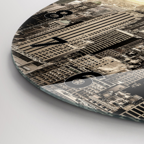 Round glass wall clock Skyscraper in New York