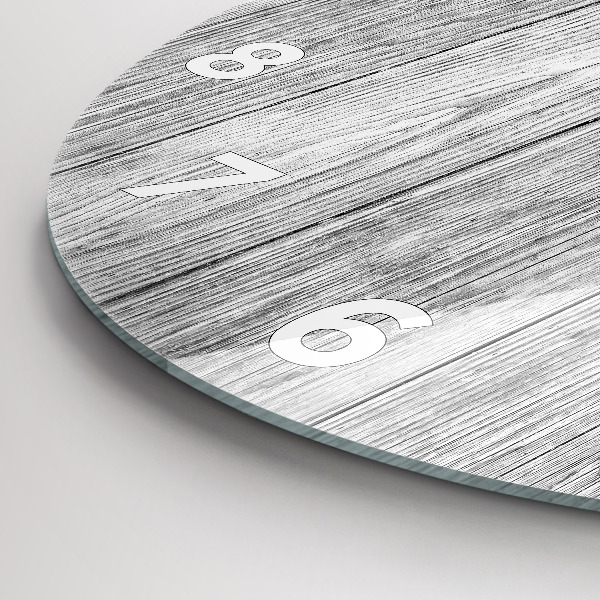 Round glass wall clock Wooden panels
