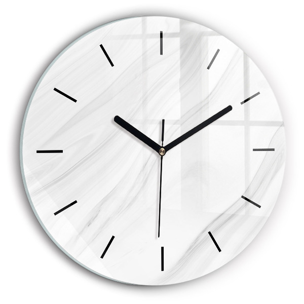 Round glass wall clock Decorative marble