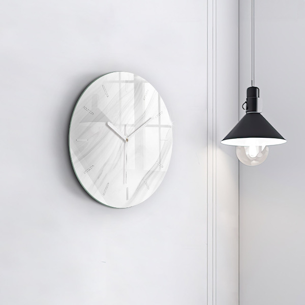 Round glass wall clock Decorative marble