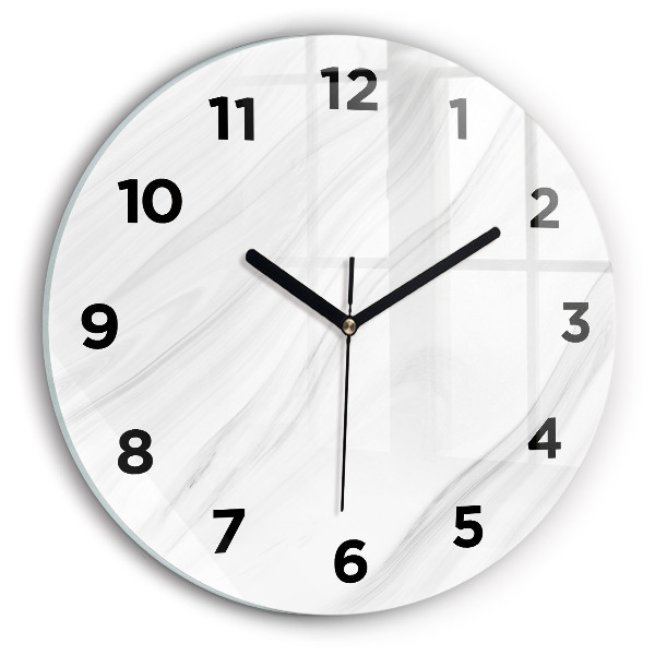 Round glass wall clock Decorative marble