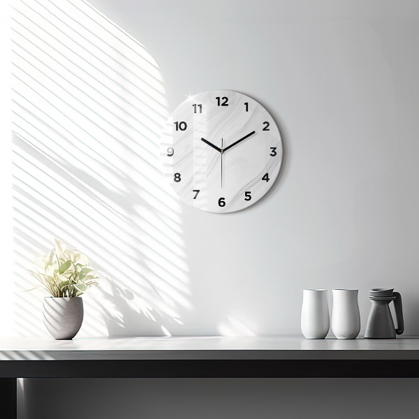 Round glass wall clock Decorative marble