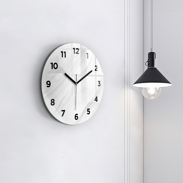 Round glass wall clock Decorative marble