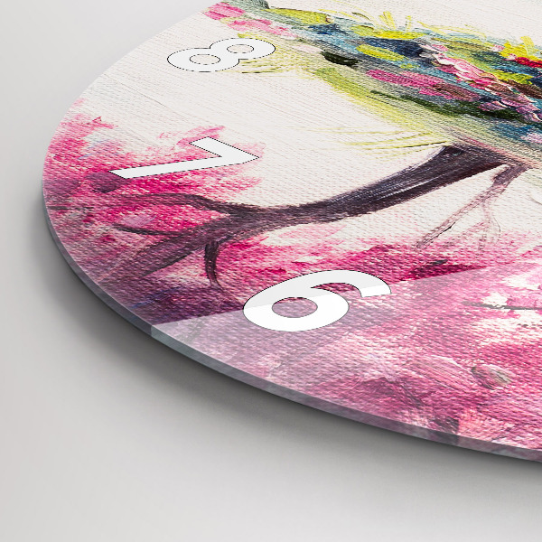 Round glass wall clock Tree Mosaic