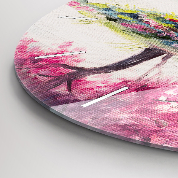 Round glass wall clock Tree Mosaic