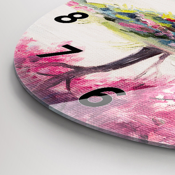 Round glass wall clock Tree Mosaic