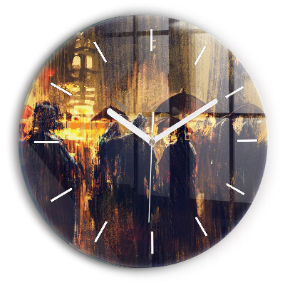 Round glass wall clock Impressionism in art Market Square