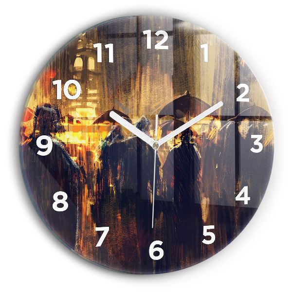 Round glass wall clock Impressionism in art Market Square