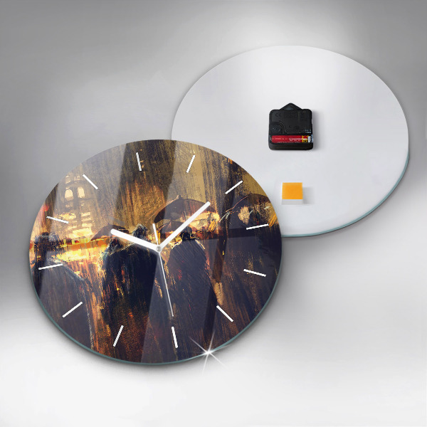 Round glass wall clock Impressionism in art Market Square