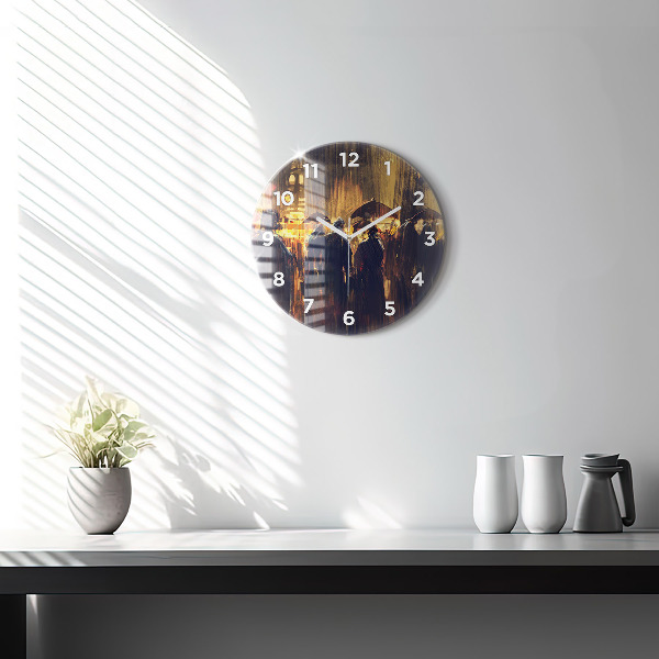 Round glass wall clock Impressionism in art Market Square