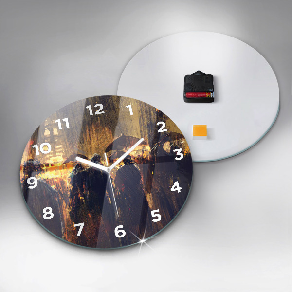 Round glass wall clock Impressionism in art Market Square
