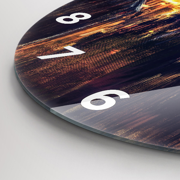 Round glass wall clock Impressionism in art Market Square