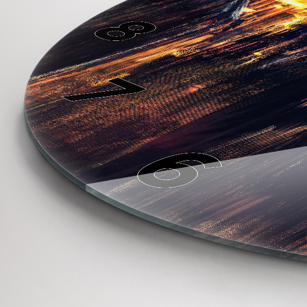 Round glass wall clock Impressionism in art Market Square