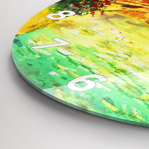 Round glass wall clock Venice Rialto Bridge