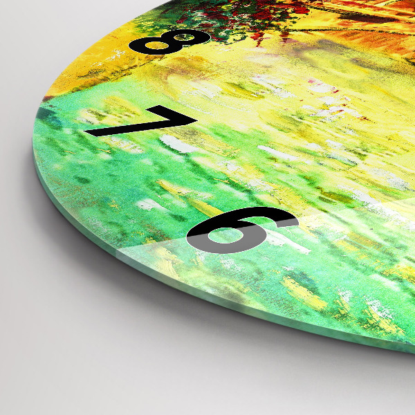 Round glass wall clock Venice Rialto Bridge