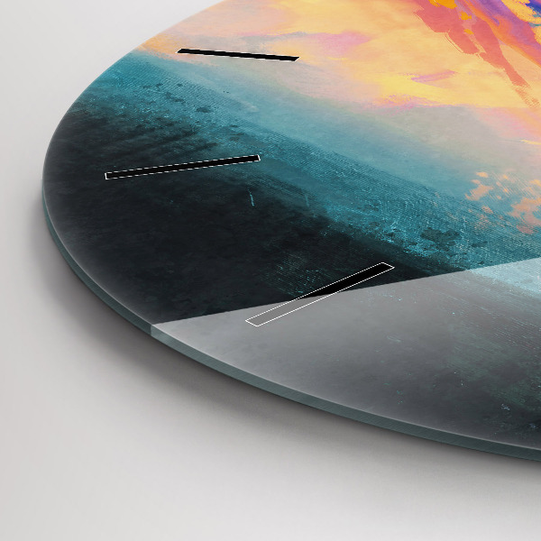 Round glass wall clock Abstraction sky