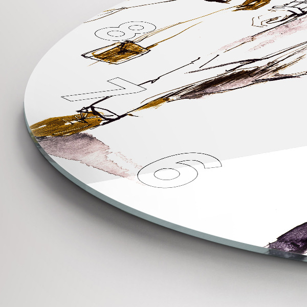 Round glass wall clock Woman and man