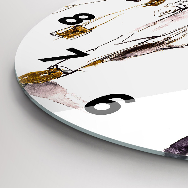 Round glass wall clock Woman and man