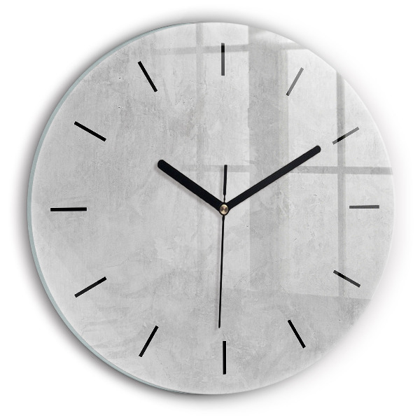 Round glass wall clock Stone wall