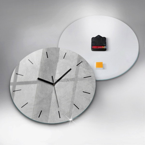 Round glass wall clock Stone wall