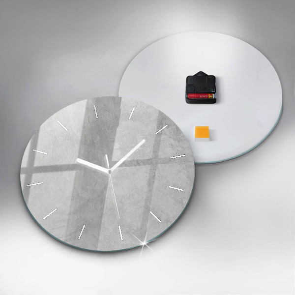 Round glass wall clock Stone wall