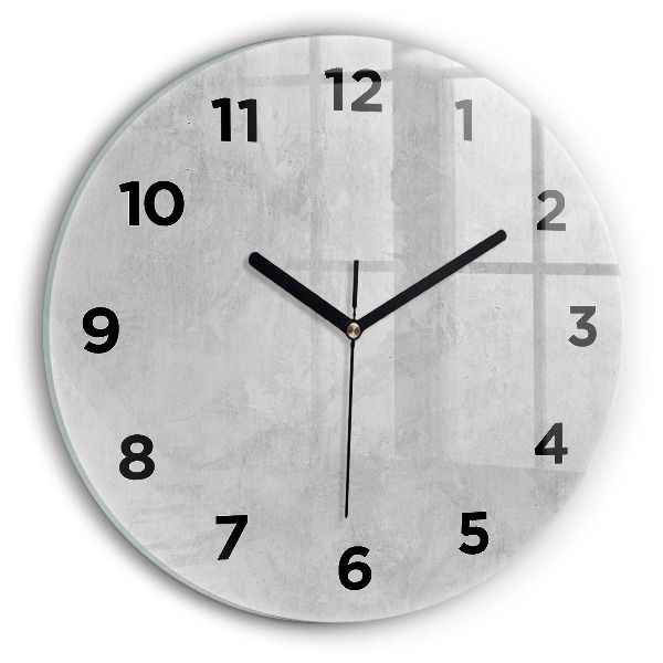 Round glass wall clock Stone wall