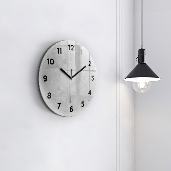 Round glass wall clock Stone wall
