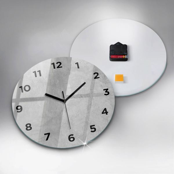Round glass wall clock Stone wall