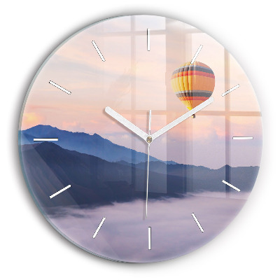 Round glass wall clock Beautiful Landscape