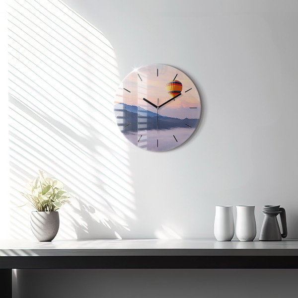 Round glass wall clock Beautiful Landscape