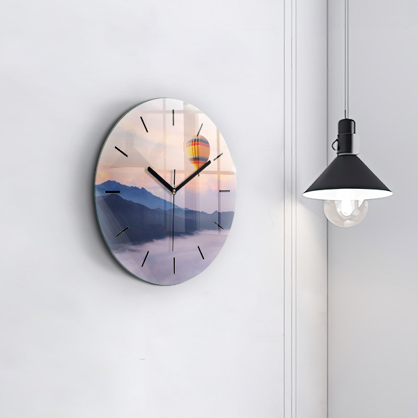Round glass wall clock Beautiful Landscape