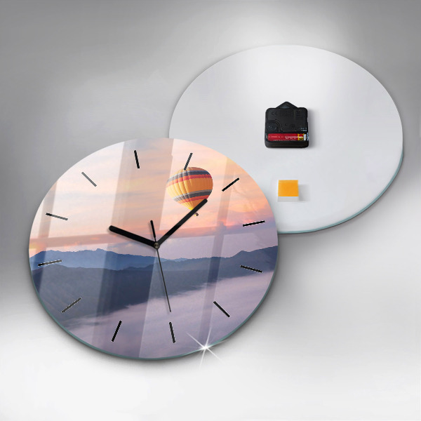 Round glass wall clock Beautiful Landscape