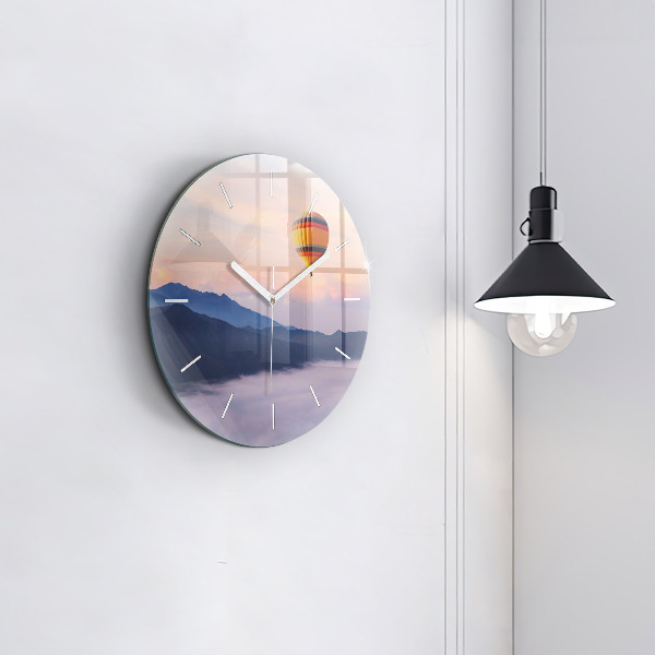 Round glass wall clock Beautiful Landscape