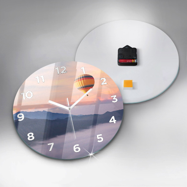 Round glass wall clock Beautiful Landscape