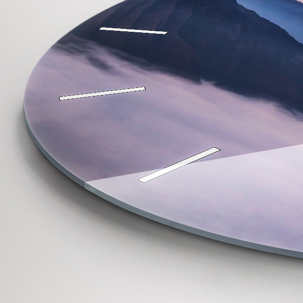 Round glass wall clock Beautiful Landscape
