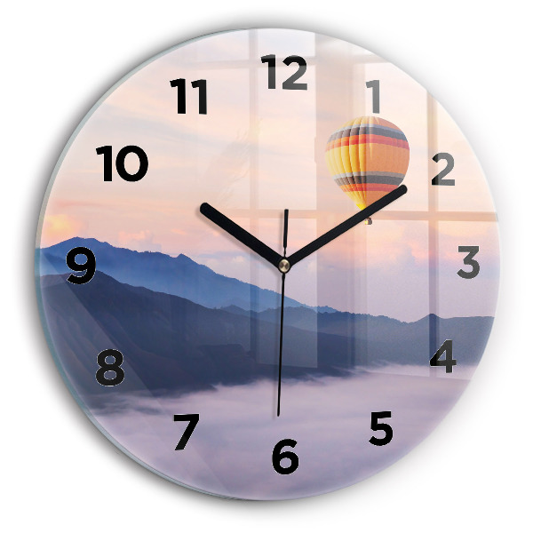 Round glass wall clock Beautiful Landscape