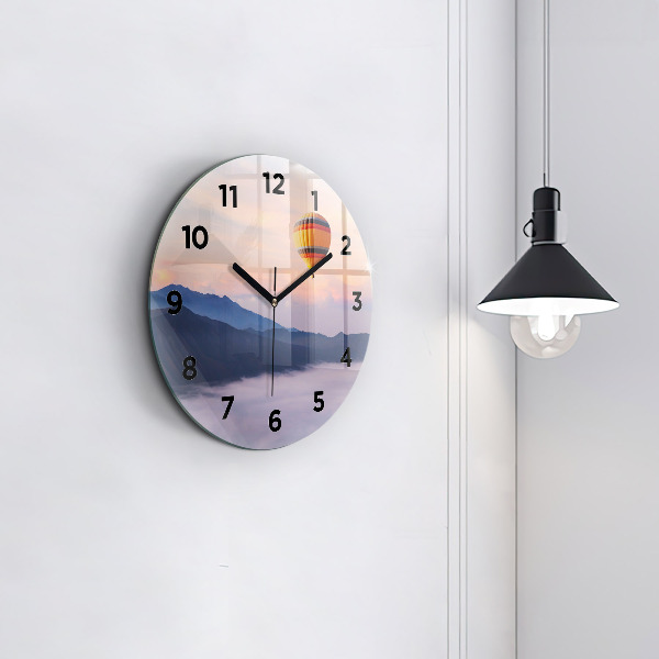 Round glass wall clock Beautiful Landscape
