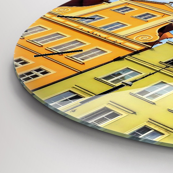 Round glass wall clock Wroclaw - Old Town