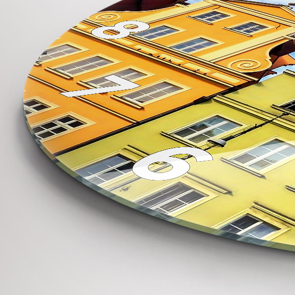 Round glass wall clock Wroclaw - Old Town
