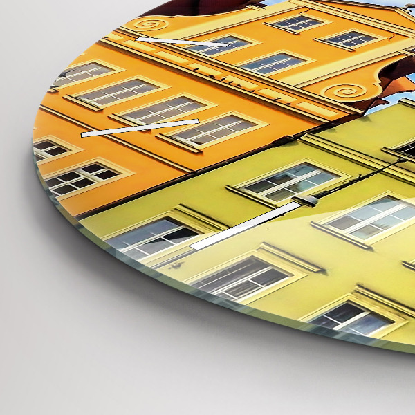 Round glass wall clock Wroclaw - Old Town