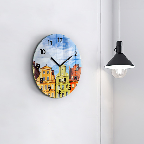 Round glass wall clock Wroclaw - Old Town