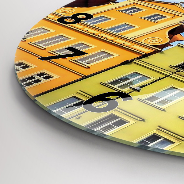 Round glass wall clock Wroclaw - Old Town